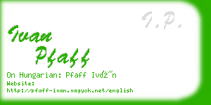 ivan pfaff business card